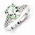 Sterling Silver w/Rhodium Green Amethyst & Diamond Ring
