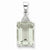 Sterling Silver Emerald-cut Green Quartz & Diamond pendant, Dazzling Pendants for Necklace
