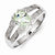 Sterling Silver w/Rhodium Green Amethyst & Diamond Ring
