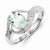 Sterling Silver w/Rhodium Green Amethyst & Diamond Ring