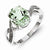 Sterling Silver w/Rhodium Green Amethyst & Diamond Ring