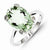 Sterling Silver w/Rhodium Green Amethyst & Diamond Ring