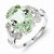 Sterling Silver w/Rhodium Green Amethyst & Diamond Ring