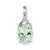 Sterling Silver Rhodium Green Quartz & Diamond pendant, Exquisite Pendants for Necklace
