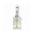 Sterling Silver Rhodium Green Quartz & Diamond pendant, Pendants for Necklace