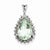 Sterling Silver Rhodium Green Quartz & Diamond Pear Pendant, Pendants for Necklace