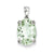 Sterling Silver Rhodium Green Quartz & Diamond Pendant, Gorgeous Pendants for Necklace