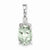 Sterling Silver Rhodium Green Quartz & Diamond Pendant, Lovely Pendants for Necklace