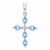 Sterling Silver Rhodium Pear Swiss Blue Topaz Cross Pendant, Pendants for Necklace