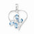 Sterling Silver SW Blue Topaz & Diamond Butterfly Heart Pendant, Pendants for Necklace