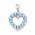 Sterling Silver Rhodium Light Swiss Blue Topaz Heart Pendant, Pendants for Necklace