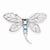 Sterling Silver Rhodium Light Swiss Blue Topaz Dragonfly Pendant, Pendants for Necklace