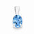Sterling Silver Rhodium Light Swiss Blue Topaz pendant, Appealing Pendants for Necklace