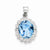 Sterling Silver Rhodium Light Swiss Blue Topaz Diamond Pendant, Charm