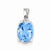 Sterling Silver Rhodium Light Swiss Blue Topaz Diamond pendant, Adorable Pendants for Necklace