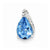 Sterling Silver Rhodium Pear Swiss Blue Topaz Pendant, Pendants for Necklace