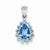 Sterling Silver Light Swiss Blue Topaz Pear-shaped Pendant, Pendants for Necklace