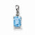 Sterling Silver Rhodium Light Swiss Blue Topaz & Diamond pendant, Exquisite Pendants for Necklace