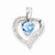 Sterling Silver Heart Swiss Blue Topaz & Diamond Heart Pendant, Pendants for Necklace