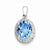 Sterling Silver Rhodium Pear Swiss Blue Topaz & Diamond Pendant, Pendants for Necklace