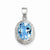 Sterling Silver Rhodium Light Swiss Blue Topaz & Diamond pendant, Appealing Pendants for Necklace