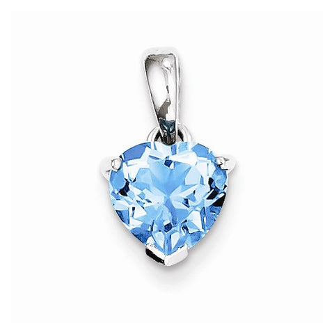 Sterling Silver Rhodium Light Swiss Blue Topaz pendant, Adorable Pendants for Necklace