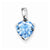 Sterling Silver Rhodium Light Swiss Blue Topaz pendant, Adorable Pendants for Necklace