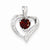 Sterling Silver Rhodium Heart Garnet & Diamond Heart Pendant, Pendants for Necklace