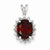 Sterling Silver Rhodium Garnet & Diamond pendant, Dazzling Pendants for Necklace