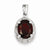 Sterling Silver Rhodium Garnet & Diamond pendant, Beautiful Pendants for Necklace
