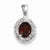 Sterling Silver Rhodium Garnet & Diamond pendant, Delightful Pendants for Necklace