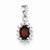 Sterling Silver Rhodium Garnet & Diamond pendant, Exquisite Pendants for Necklace