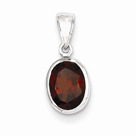Sterling Silver Rhodium Garnet pendant, Fine Pendants for Necklace
