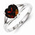 Sterling Silver w/Rhodium Garnet Ring