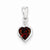 Sterling Silver Rhodium Garnet Diamond Pendant, Pendants for Necklace