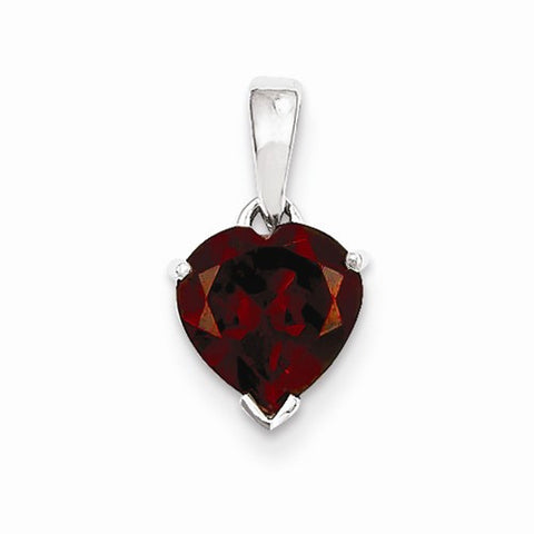 Sterling Silver Rhodium Garnet pendant, Pretty Pendants for Necklace