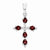 Sterling Silver Rhodium Pear Garnet Cross Pendant, Pendants for Necklace