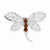 Sterling Silver Rhodium Garnet Dragonfly Pendant, Pendants for Necklace
