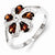 Sterling Silver w/Rhodium Garnet Diamond Ring