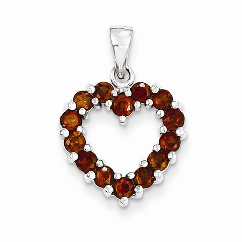 Sterling Silver Rhodium Garnet pendant, Stylish Pendants for Necklace