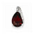 Sterling Silver Rhodium Pear Garnet Pendant, Pendants for Necklace