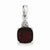 Sterling Silver Rhodium Garnet & Diamond pendant, Classy Pendants for Necklace