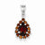 Sterling Silver Rhodium Garnet Pear-shaped Pendant, Pendants for Necklace