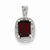 Sterling Silver Rhodium Garnet & Diamond pendant, Charm