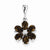 Sterling Silver Rhodium Smokey Qtz & Diamond Flower Pendant, Pendants for Necklace