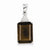 Sterling Silver Rhodium Emerald-cut Smokey Quartz & Diamond pendant, Fine Pendants for Necklace