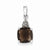 Sterling Silver Rhodium Smokey Quartz & Diamond pendant, Pendants for Necklace