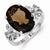 Sterling Silver w/Rhodium Smokey Quartz Diamond Ring