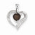 Sterling Silver Rhodium Heart Smokey Quartz & Diamond Heart Pendant, Pendants for Necklace