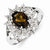Sterling Silver w/Rhodium Smokey Quartz & Diamond Ring